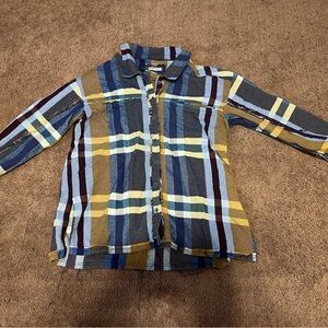 We The Free Plaid Button-Down Shirt in Mustard, Blue & Burgundy